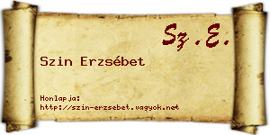 Szin Erzsébet névjegykártya